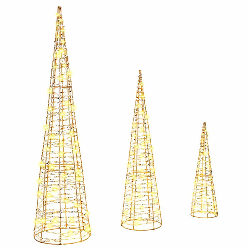 Load image into Gallery viewer, Vidaxl kerstboom met 90 led 3 pcs warmwit 20 x 20 x 80 cm pet

