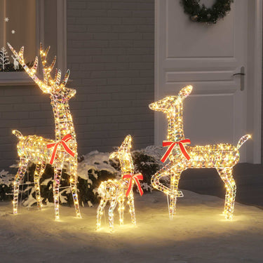 Vidaxl rendier familie met 300 led 3 pcs warmwit 67 x 26 x 127 cm pet