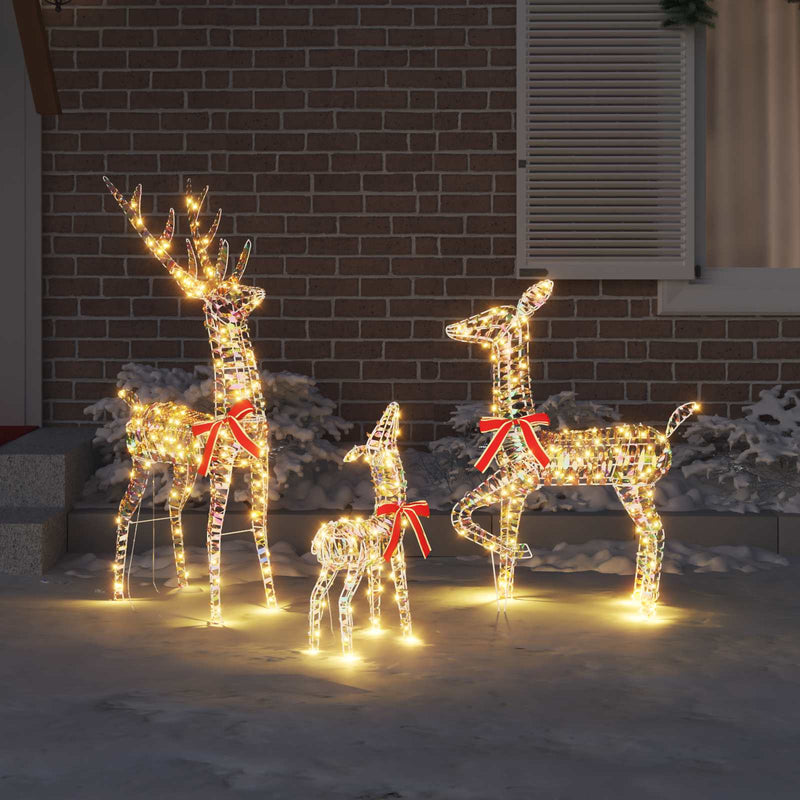 Load image into Gallery viewer, Vidaxl rendier familie met 300 led 3 pcs warmwit 67 x 26 x 127 cm pet
