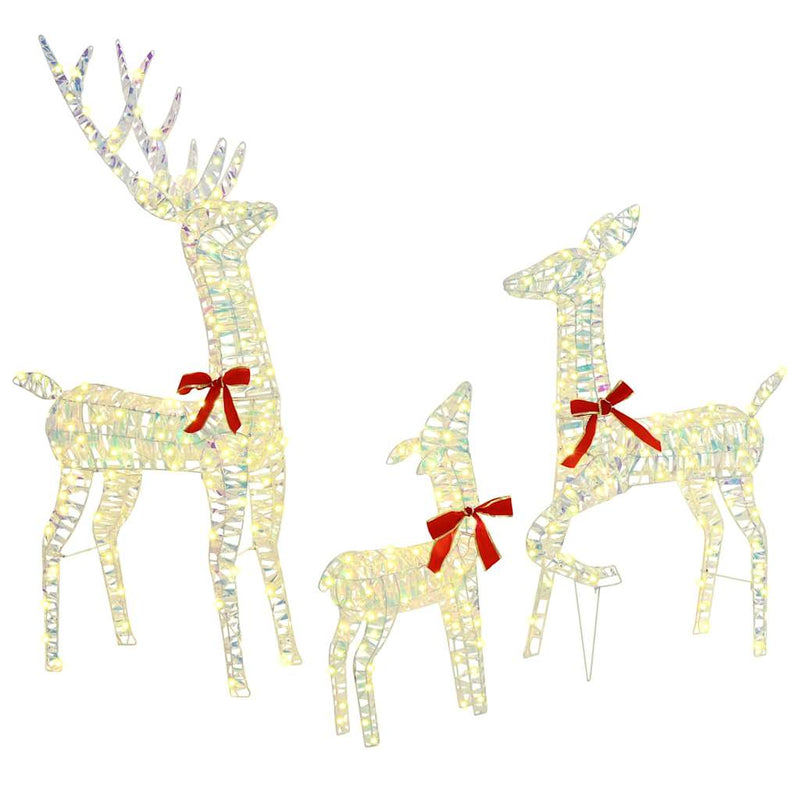 Load image into Gallery viewer, Vidaxl rendier familie met 300 led 3 pcs warmwit 67 x 26 x 127 cm pet
