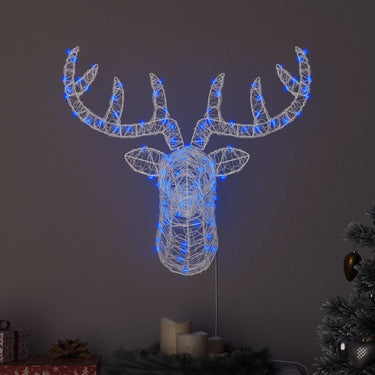 Vidaxl hertenkop met 140 led blauw 68 x 36,5 x 62,5 cm acryl