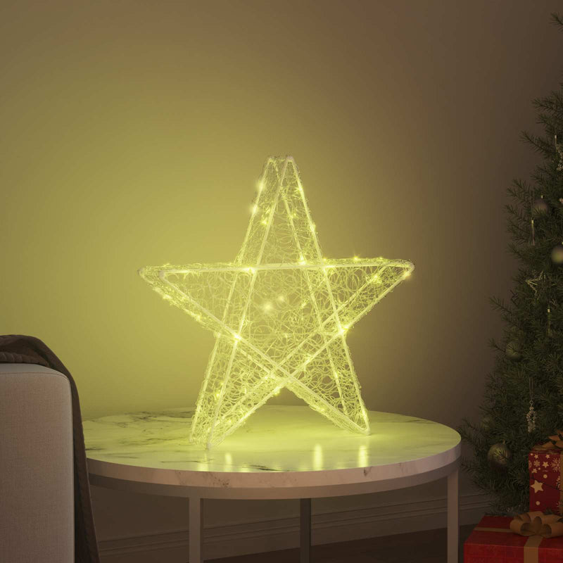 Load image into Gallery viewer, Vidaxl 3d ster met 50 led warmwit 55 x 53,5 x 10 cm acryl
