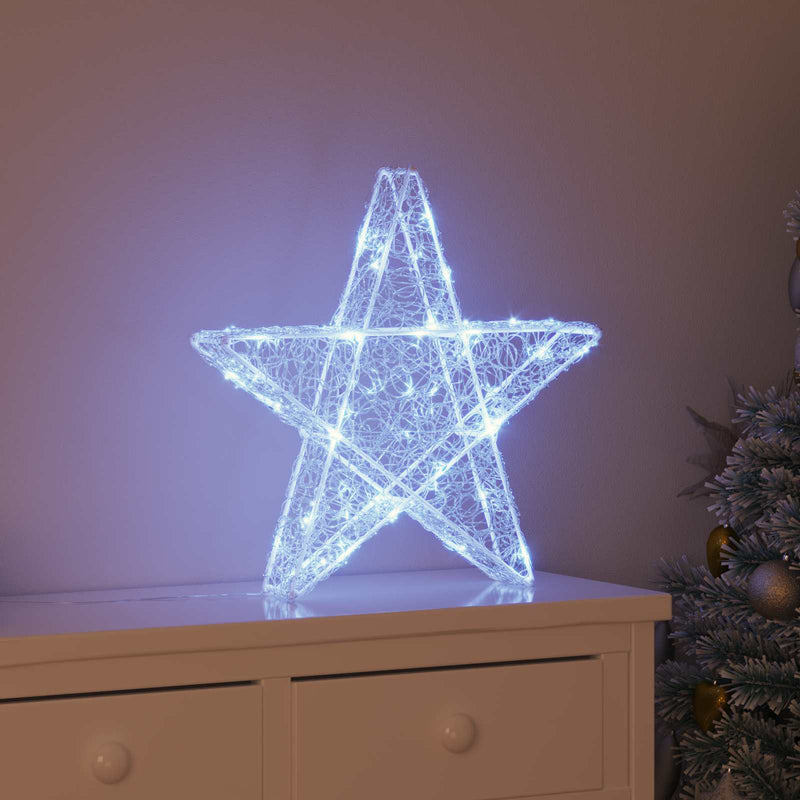 Load image into Gallery viewer, Vidaxl 3d ster met 50 led koudwit 55 x 53,5 x 10 cm acryl

