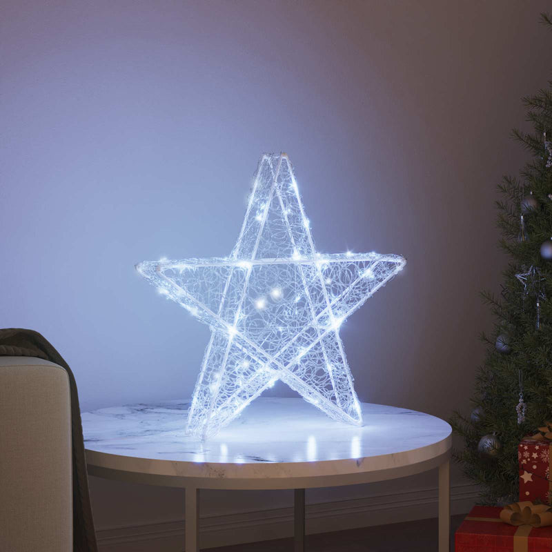Load image into Gallery viewer, Vidaxl 3d ster met 50 led koudwit 55 x 53,5 x 10 cm acryl
