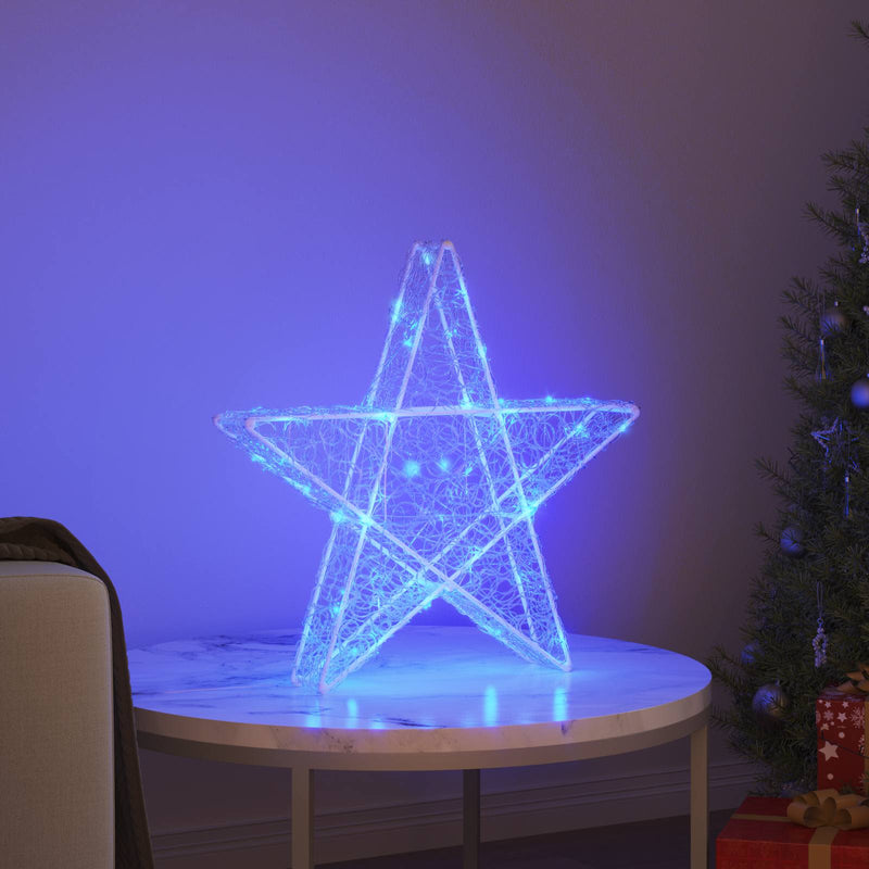 Load image into Gallery viewer, Vidaxl 3d ster met 50 led blauw 55 x 53,5 x 10 cm acryl
