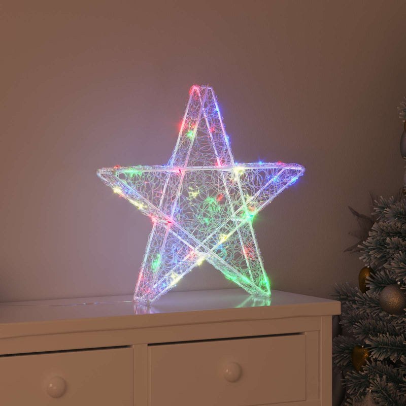 Load image into Gallery viewer, Vidaxl 3d ster met 50 led multikleur 55 x 53,5 x 10 cm acryl
