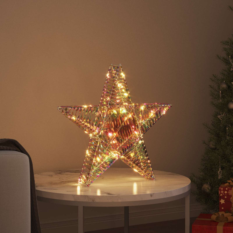 Load image into Gallery viewer, Vidaxl 3d ster met 50 led warmwit 55 x 52.5 x 9 cm pet
