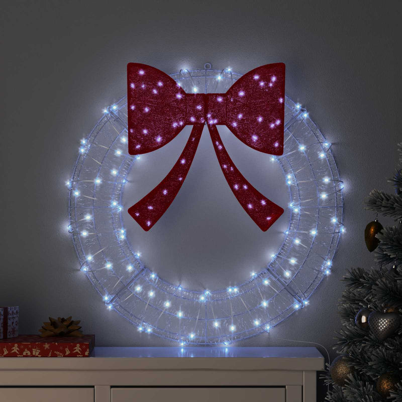 Load image into Gallery viewer, Vidaxl krans met 60 led koudwit 76 x 76 x 8,5 cm acryl
