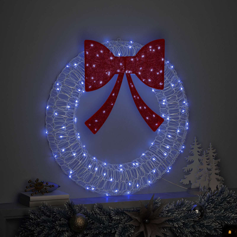 Load image into Gallery viewer, Vidaxl krans met 60 led blauw 76 x 76 x 8,5 cm acryl
