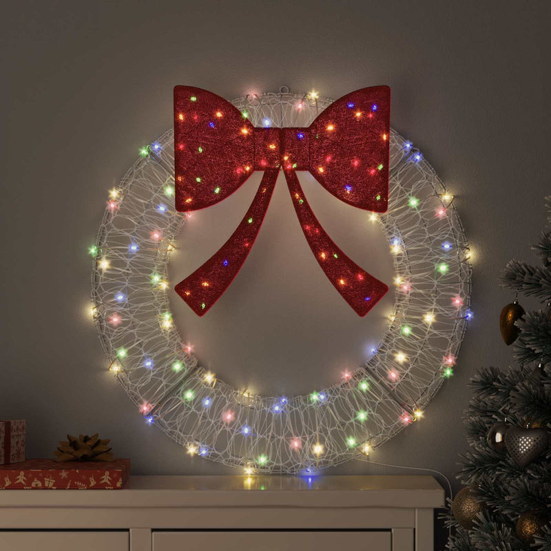 Load image into Gallery viewer, Vidaxl krans met 60 led multikleur 76 x 76 x 8,5 cm acryl
