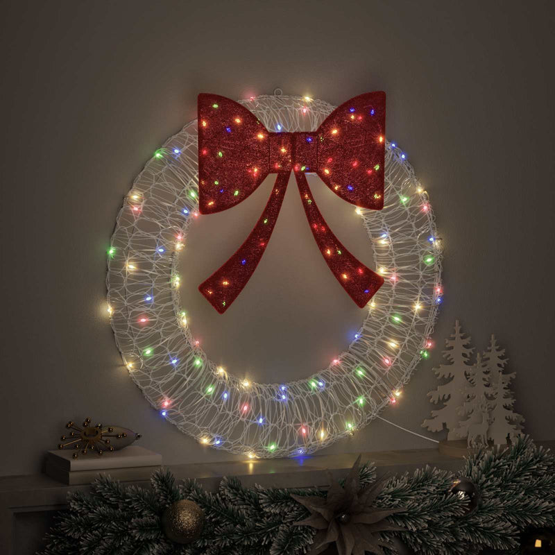 Load image into Gallery viewer, Vidaxl krans met 60 led multikleur 76 x 76 x 8,5 cm acryl

