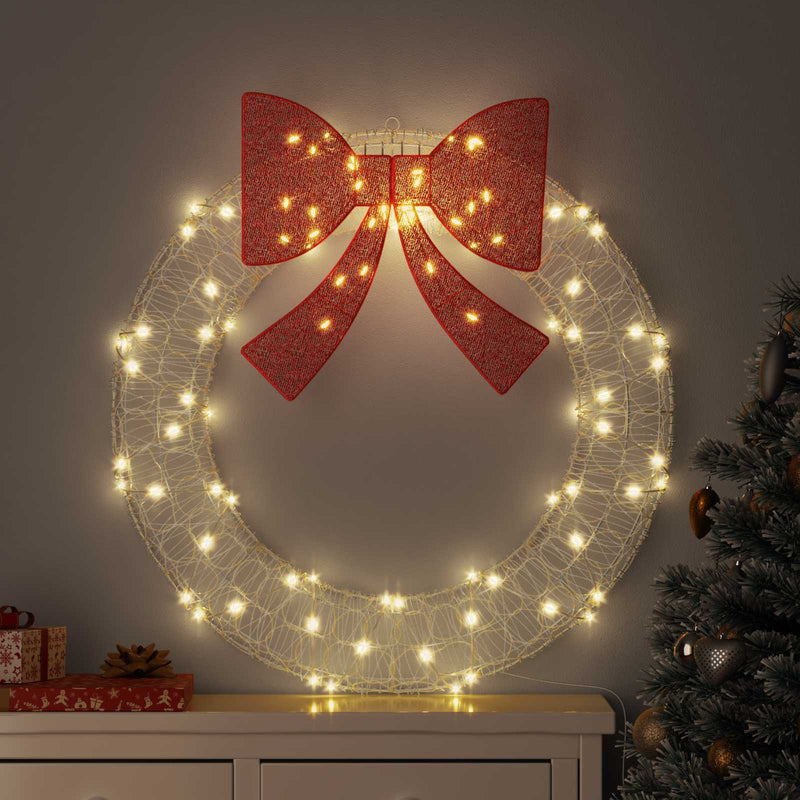 Load image into Gallery viewer, Vidaxl krans met 80 led warmwit 92 x 92 x 9,5 cm acryl
