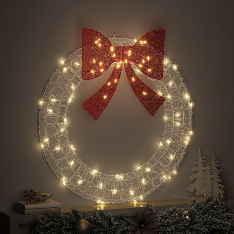 Load image into Gallery viewer, Vidaxl krans met 80 led warmwit 92 x 92 x 9,5 cm acryl
