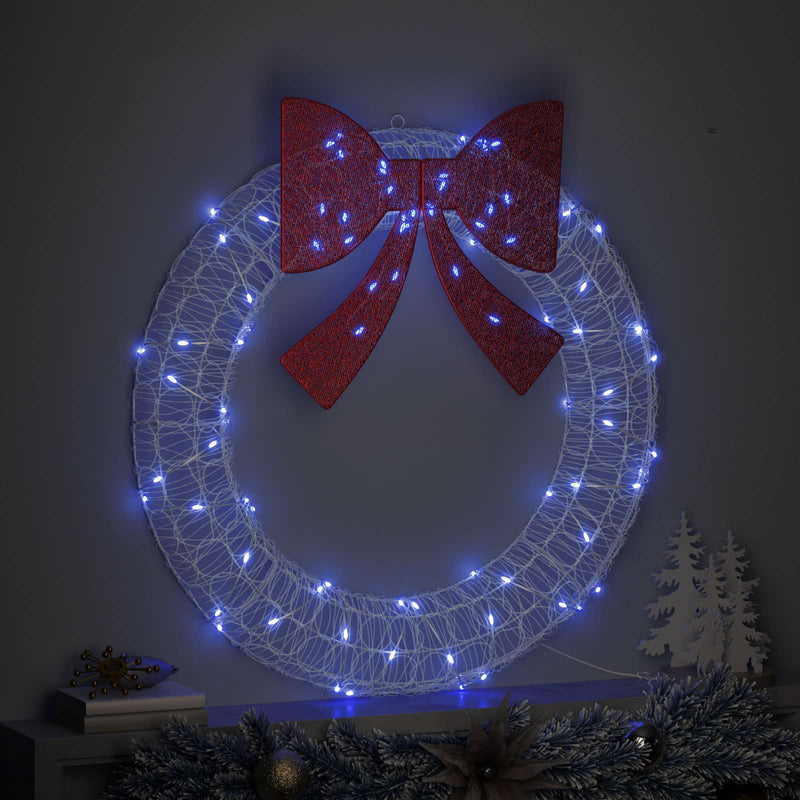 Load image into Gallery viewer, Vidaxl krans met 80 led blauw 92 x 92 x 9,5 cm acryl
