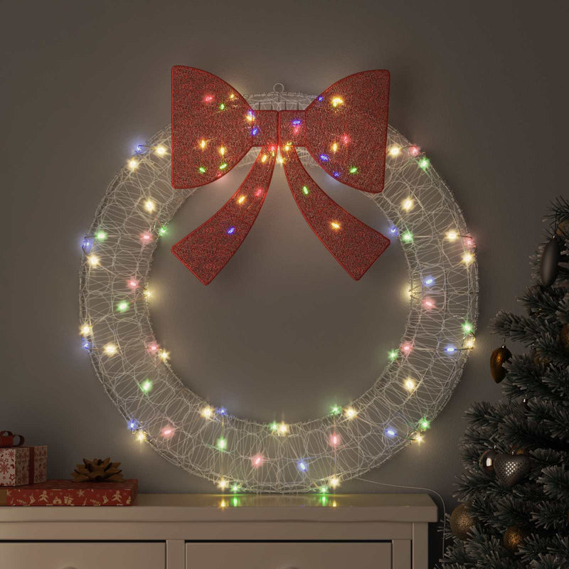 Load image into Gallery viewer, Vidaxl krans met 80 led multikleur 92 x 92 x 9,5 cm acryl
