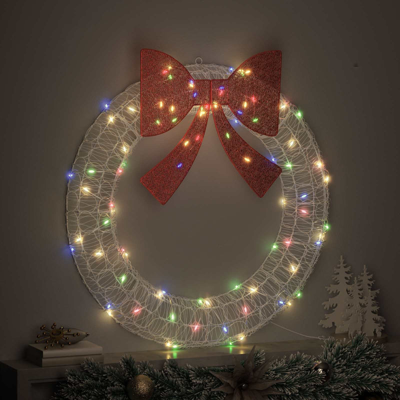 Load image into Gallery viewer, Vidaxl krans met 80 led multikleur 92 x 92 x 9,5 cm acryl
