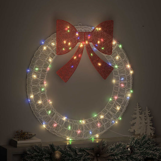 Vidaxl krans met 80 led multikleur 92 x 92 x 9,5 cm acryl