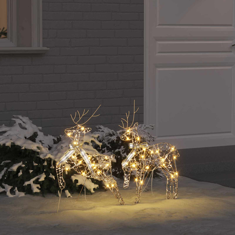 Load image into Gallery viewer, Vidaxl led rendieren met 40 led 2 pcs warmwit pet
