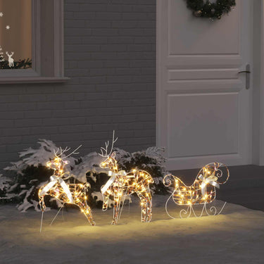 Vidaxl led rendieren met 60 led 3 pcs warmwit pet