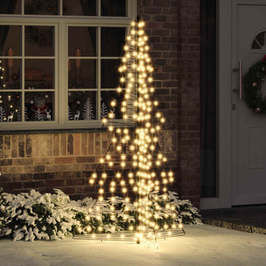 Vidaxl kerstboom met 240 led warmwit 180 cm rattan