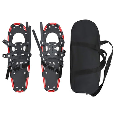Vidaxl 3 in 1 sneeuwschoenen rood en zwart 25 inches aluminium en hdpe