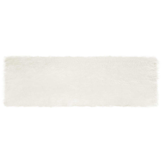 Vidaxl nep schapenvacht tapijt tafalla wit 80 x 250 cm polyester