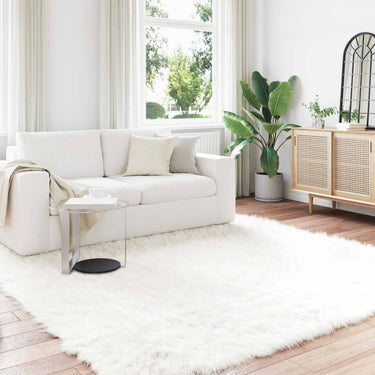 Vidaxl nep schapenvacht tapijt tafalla wit 240 x 240 cm polyester