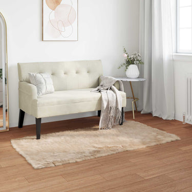 Vidaxl nep schapenvacht tapijt tafalla beige 60 x 110 cm polyester