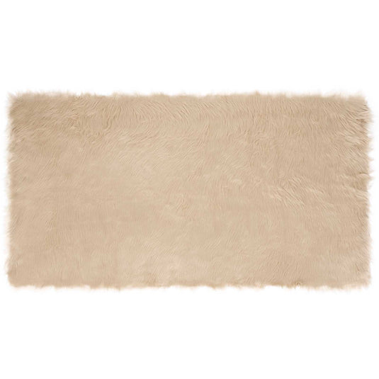 Vidaxl nep schapenvacht tapijt tafalla beige 60 x 110 cm polyester