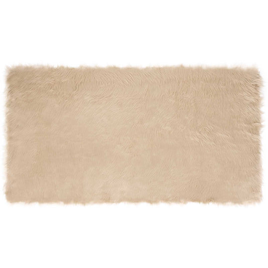 Vidaxl nep schapenvacht tapijt tafalla beige 80 x 150 cm polyester