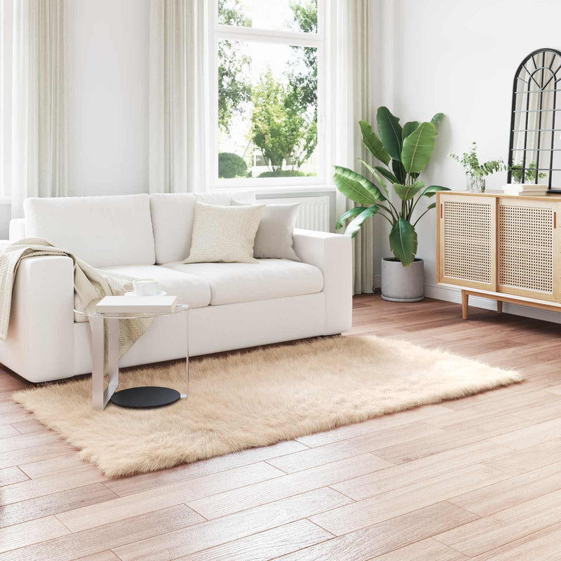 Load image into Gallery viewer, Vidaxl nep schapenvacht tapijt tafalla beige 80 x 200 cm polyester
