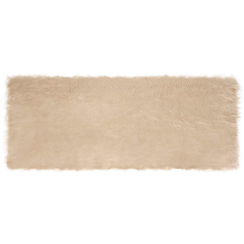 Load image into Gallery viewer, Vidaxl nep schapenvacht tapijt tafalla beige 80 x 200 cm polyester
