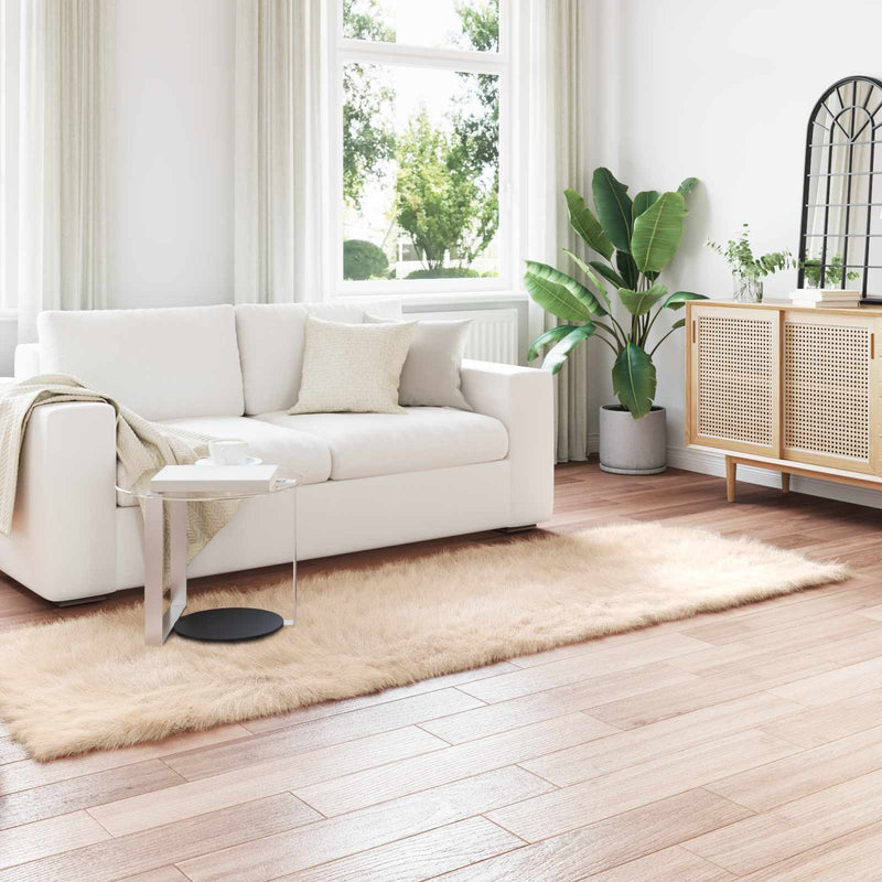 Load image into Gallery viewer, Vidaxl nep schapenvacht tapijt tafalla beige 80 x 250 cm polyester
