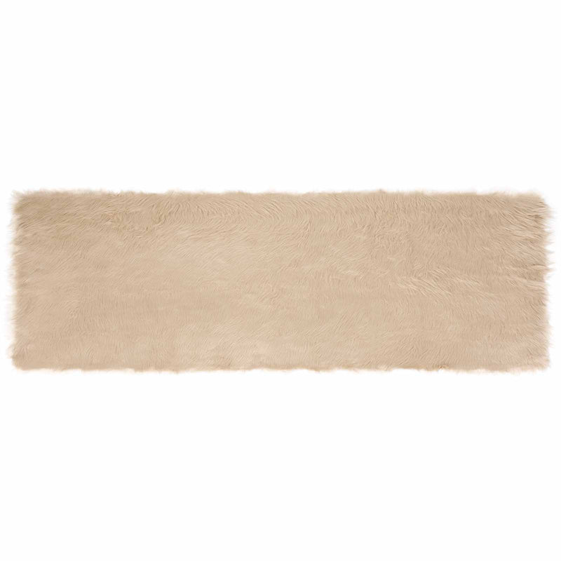 Load image into Gallery viewer, Vidaxl nep schapenvacht tapijt tafalla beige 80 x 250 cm polyester

