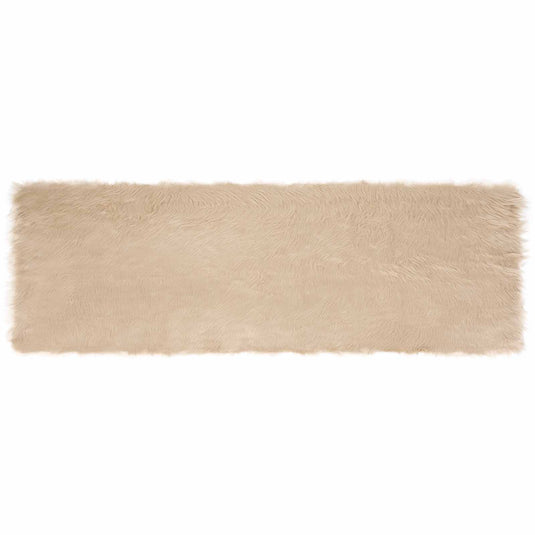 Vidaxl nep schapenvacht tapijt tafalla beige 80 x 250 cm polyester