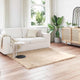 Vidaxl nep schapenvacht tapijt tafalla beige 120 x 120 cm polyester
