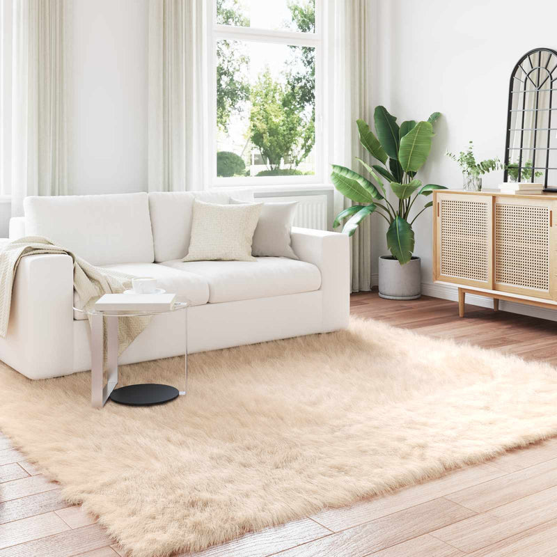 Load image into Gallery viewer, Vidaxl nep schapenvacht tapijt tafalla beige 240 x 240 cm polyester
