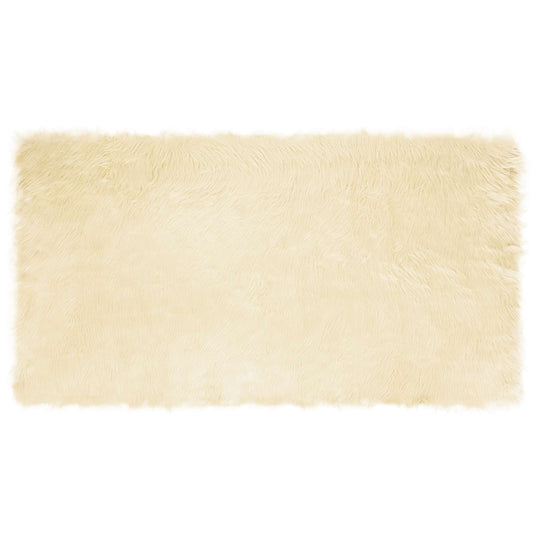 Vidaxl nep schapenvacht tapijt tafalla crème 80 x 150 cm polyester