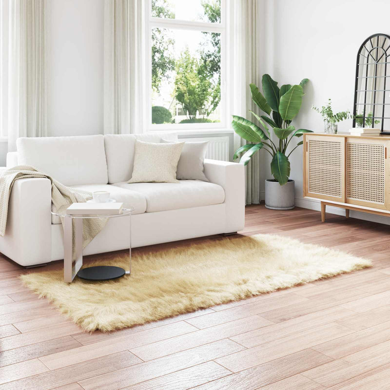 Load image into Gallery viewer, Vidaxl nep schapenvacht tapijt tafalla crème 80 x 200 cm polyester
