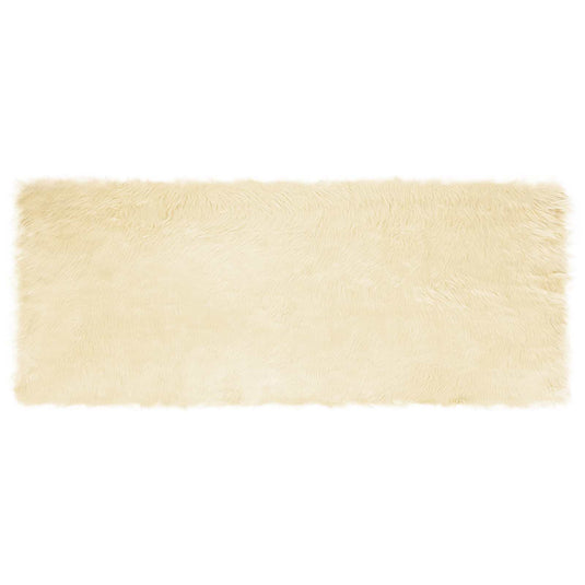 Vidaxl nep schapenvacht tapijt tafalla crème 80 x 200 cm polyester