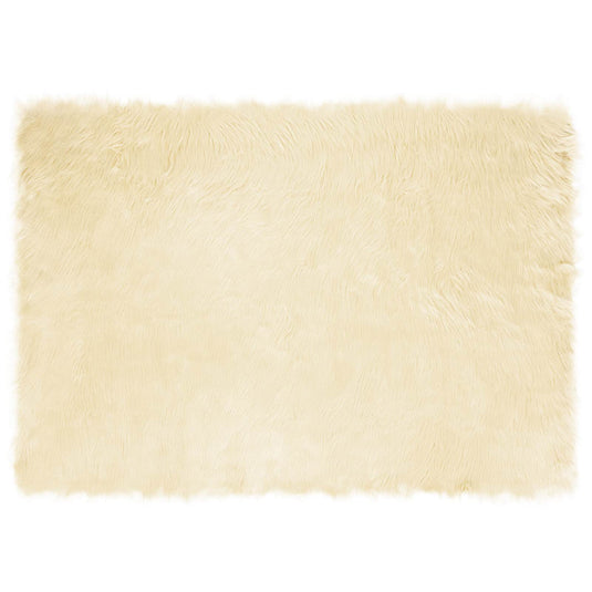Vidaxl nep schapenvacht tapijt tafalla crème 120 x 170 cm polyester