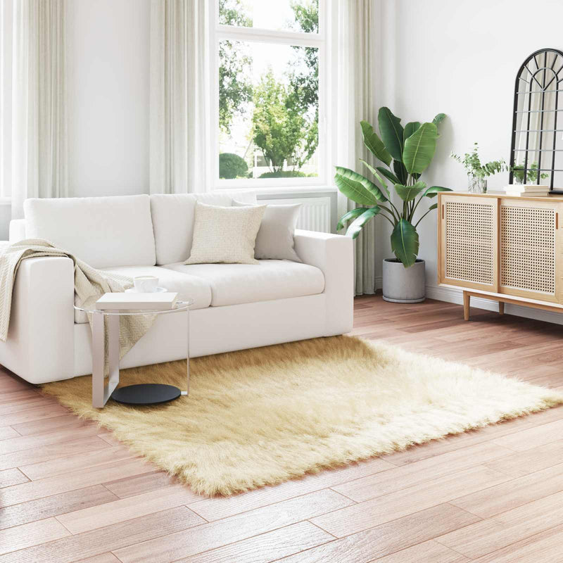 Load image into Gallery viewer, Vidaxl nep schapenvacht tapijt tafalla crème 120 x 120 cm polyester

