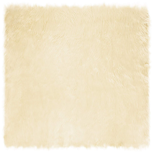 Vidaxl nep schapenvacht tapijt tafalla crème 240 x 240 cm polyester