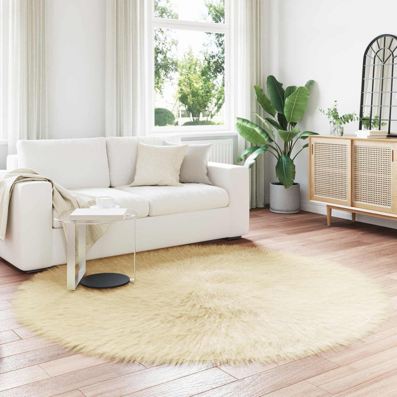 Load image into Gallery viewer, Vidaxl nep schapenvacht tapijt tafalla crème ø 160 cm polyester
