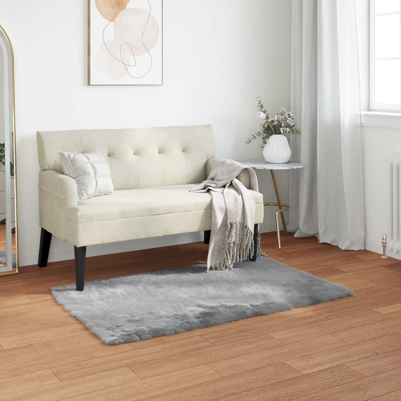 Load image into Gallery viewer, Vidaxl nep schapenvacht tapijt tafalla grijs 80 x 150 cm polyester
