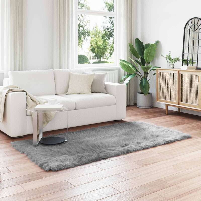 Load image into Gallery viewer, Vidaxl nep schapenvacht tapijt tafalla grijs 100 x 200 cm polyester
