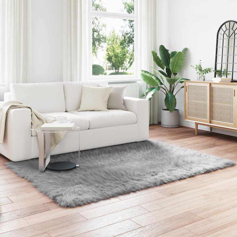 Load image into Gallery viewer, Vidaxl nep schapenvacht tapijt tafalla grijs 140 x 200 cm polyester
