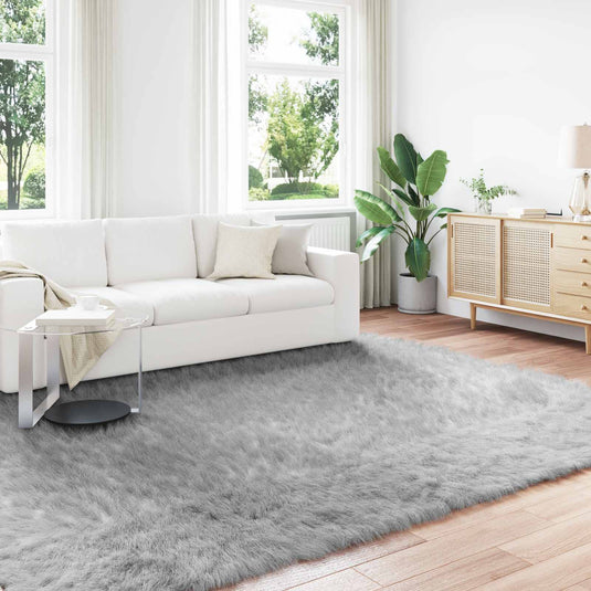 Vidaxl nep schapenvacht tapijt tafalla grijs 240 x 340 cm polyester