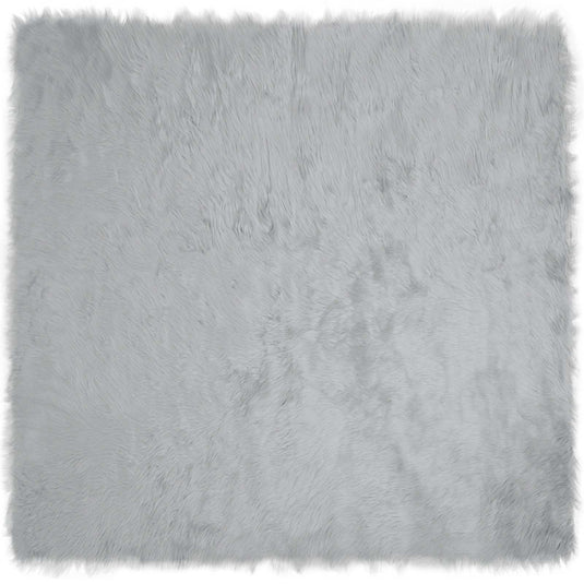 Vidaxl nep schapenvacht tapijt tafalla grijs 120 x 120 cm polyester