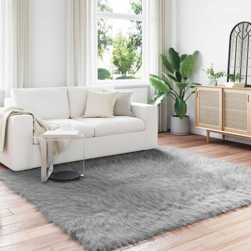 Load image into Gallery viewer, Vidaxl nep schapenvacht tapijt tafalla grijs 200 x 200 cm polyester
